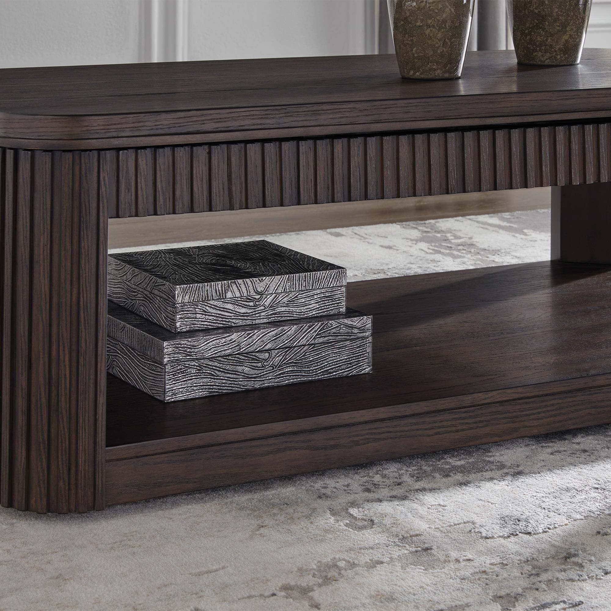 Ashley Carlibrie Lift Top Cocktail Table in Warm Brown