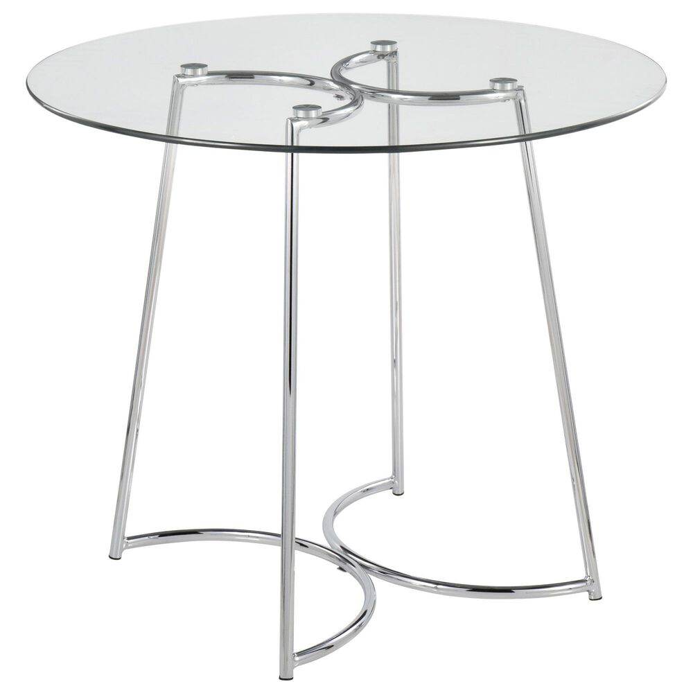 LumiSource Cece Dinette Table in Chrome and Clear - Table Only, , large