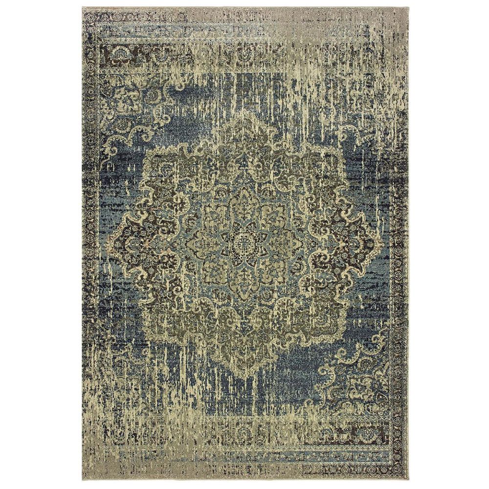 Oriental Weavers Raleigh 6649H 9"10" x 10"10" Blue and Ivory Area Rug, , large