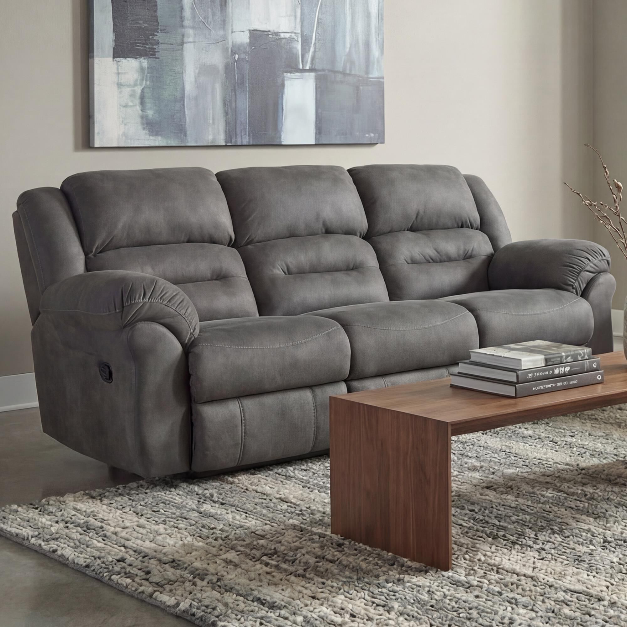 HomeStretch Gambler Manual Double Reclining Sofa in Bridgestone