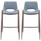 Zuo Modern Desi Bar Chair in Gray and Dark Brown (Set of 2), , large