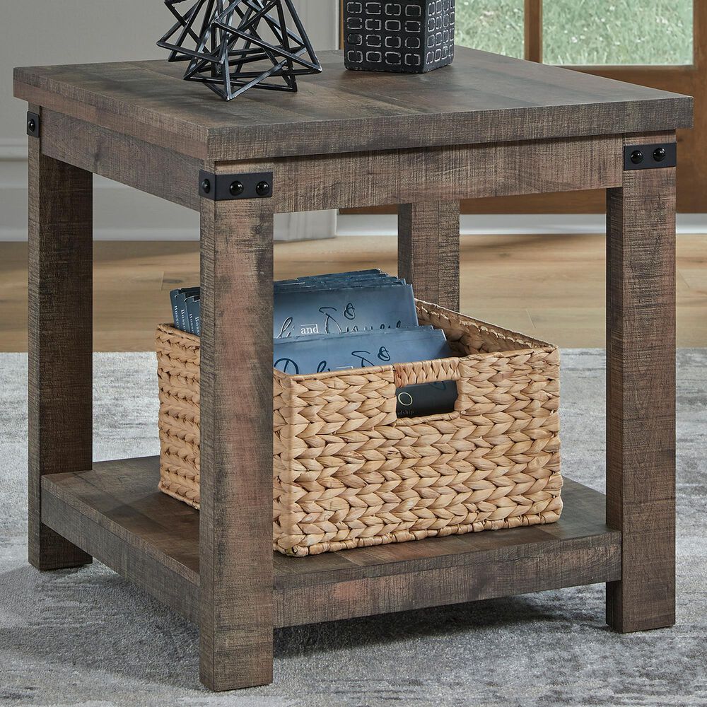 Ashley Hollum End Table in Rustic Brown, , large