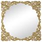 Maple and Jade 30" Square Ornate Baroque Floral Wall Mirror with Distressed Details in Satin Gold, , large