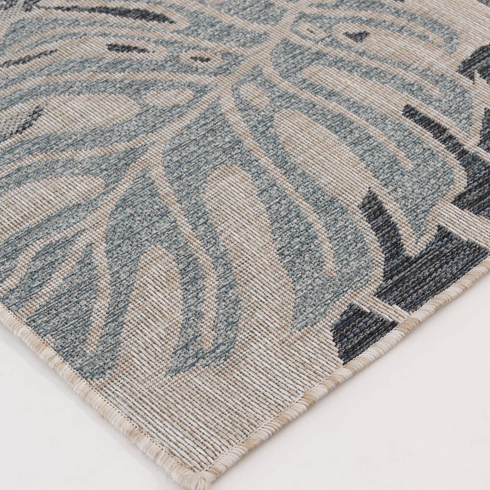 Central Oriental Melbourne Daylan 7&#39;10&quot; x 9&#39;10&quot; Vanilla and Lagoon Area Rug, , large
