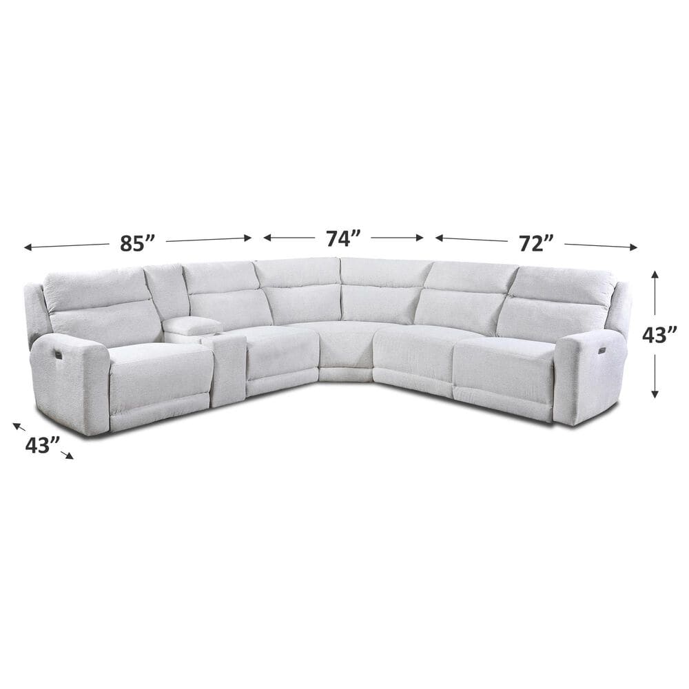 Southern Motion Social Club 6-Piece Power Reclining Sectional in Cape Cod Bamboo, , large