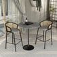 Leisuremod Verve 36" Round Bar Height Dining Table with Sintered Stone Top in Black and Grey - Table Only, , large