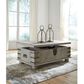 Ashley Carynhurst Lift Top Coffee Table in White Wash Gray, , large