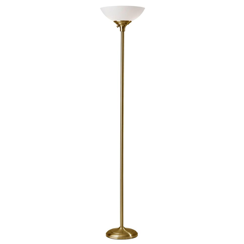 Adesso Glenn Torchiere in Antique Brass, , large