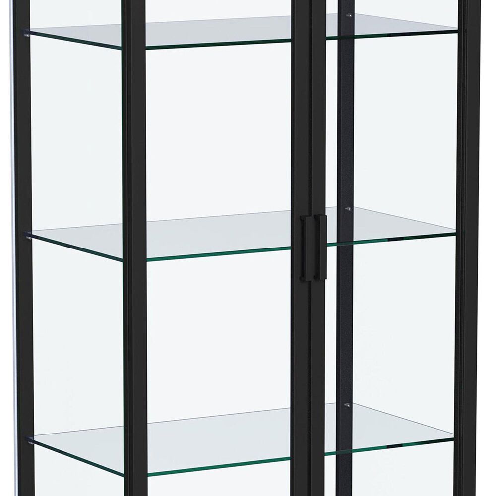 Coaster Aero 5-Shelf Display Curio Cabinet in Black and Clear, , large