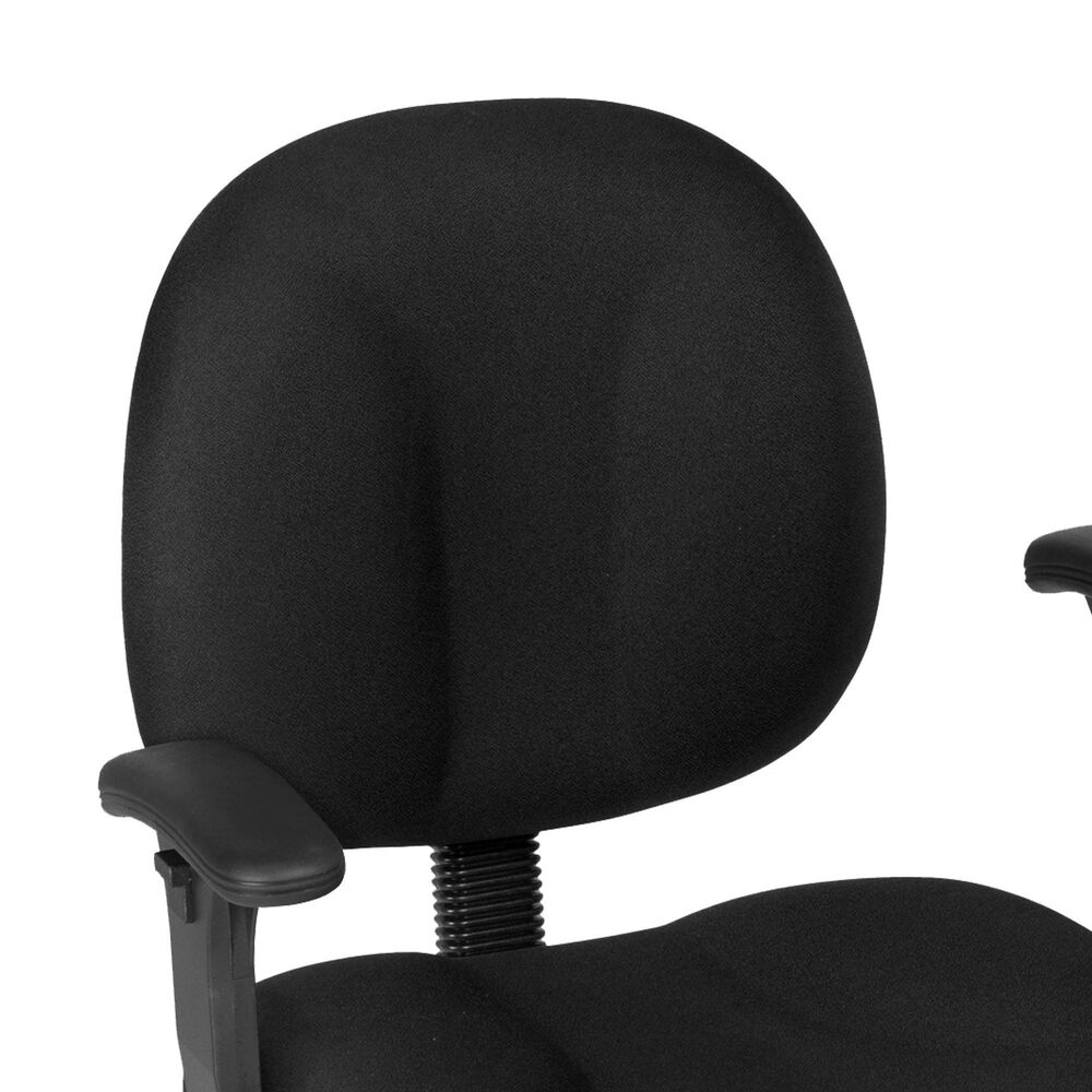 Regency Global Sourcing Comfort Series Swivel Computer Task Chair with Adjustable Arms in Black, , large