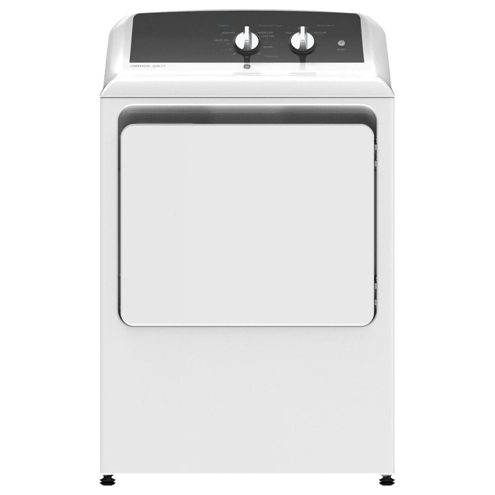 GE Appliances 6.2 Cu. Ft. Electric Dryer in White and Stainless Steel, , large