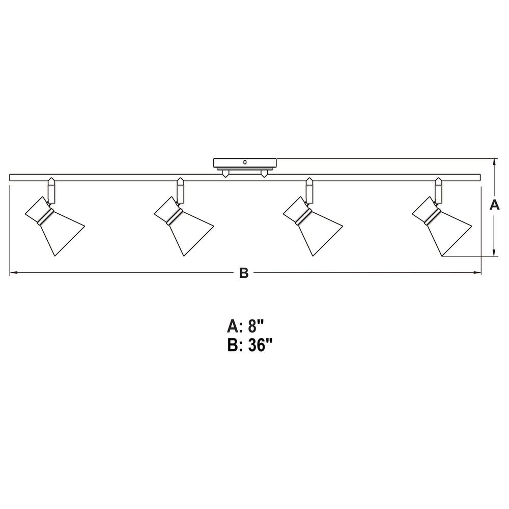 Vaxcel Alto 4-Light Ceiling Spot in Matte Black and Satin Brass, , large