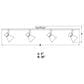 Vaxcel Alto 4-Light Ceiling Spot in Matte Black and Satin Brass, , large