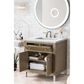 James Martin Vanities Chicago 30" Single Bathroom Vanity in Whitewashed Walnut with 3 cm Ethereal Noctis Quartz Top and Rectangular Sink, , large