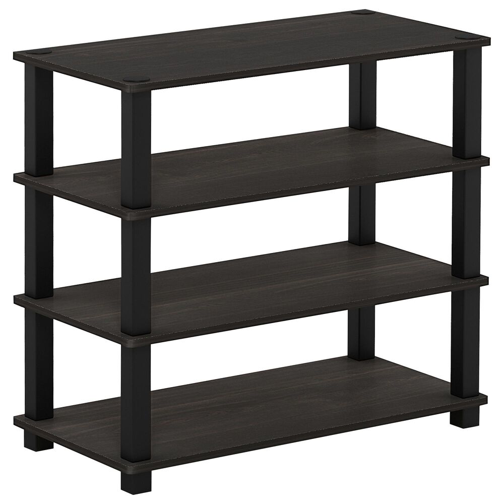 HOMLUX 4-Tier Shoe Rack in Espresso and Black, , large