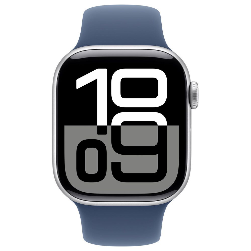 Apple Watch Series 10 GPS 42mm Silver Aluminum Case with Denim Sport Band - M/L, , large