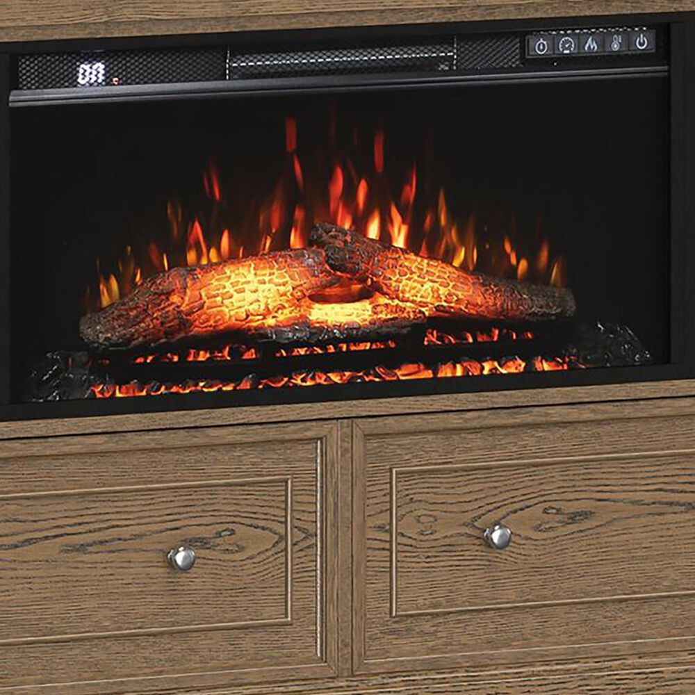 Richlands Furniture Soren Fireplace Dream Console with Queen Convertible Bed in Light Oak, , large