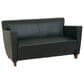 OSP Home Stationary Loveseat with Cherry Legs in Black, , large