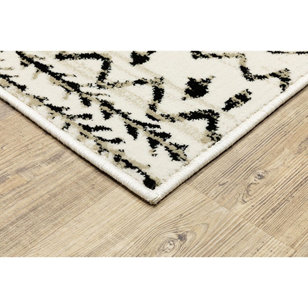 Oriental Weavers Georgia Tribal 8826E 6&#39;7&quot; x 9&#39;2&quot; Ivory and Black Area Rug, , large