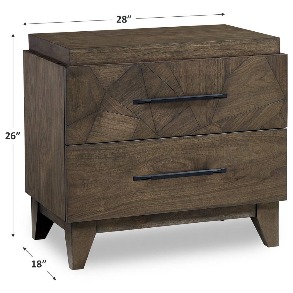 Urban Home Broderick 2 Drawer Nightstand in Wild Oats Brown, , large