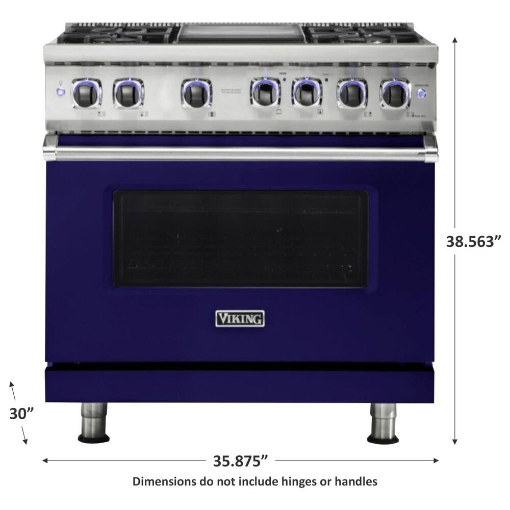 Viking Range 36&quot; Sealed Burner Gas Range in Cobalt Blue, , large