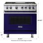 Viking Range 36" Sealed Burner Gas Range in Cobalt Blue, , large