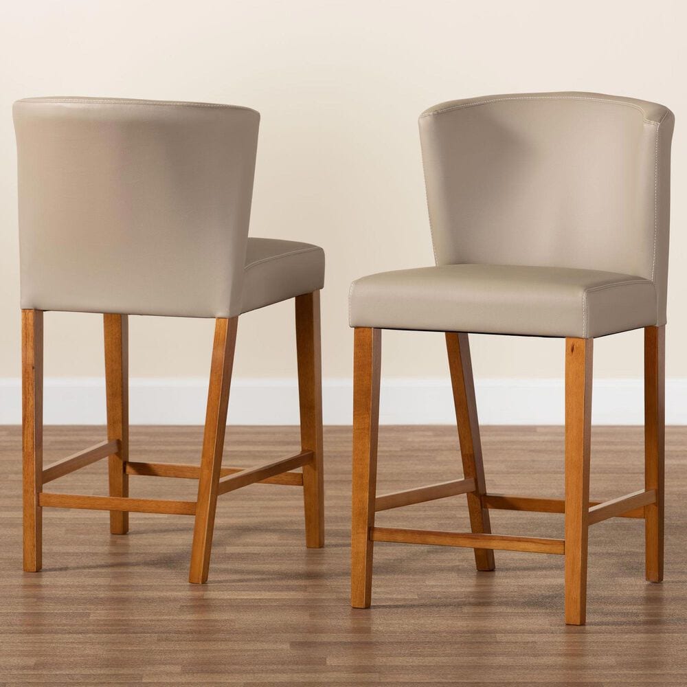 Baxton Studio Olivia Counter Stool in Dark Walnut (Set of 2), , large