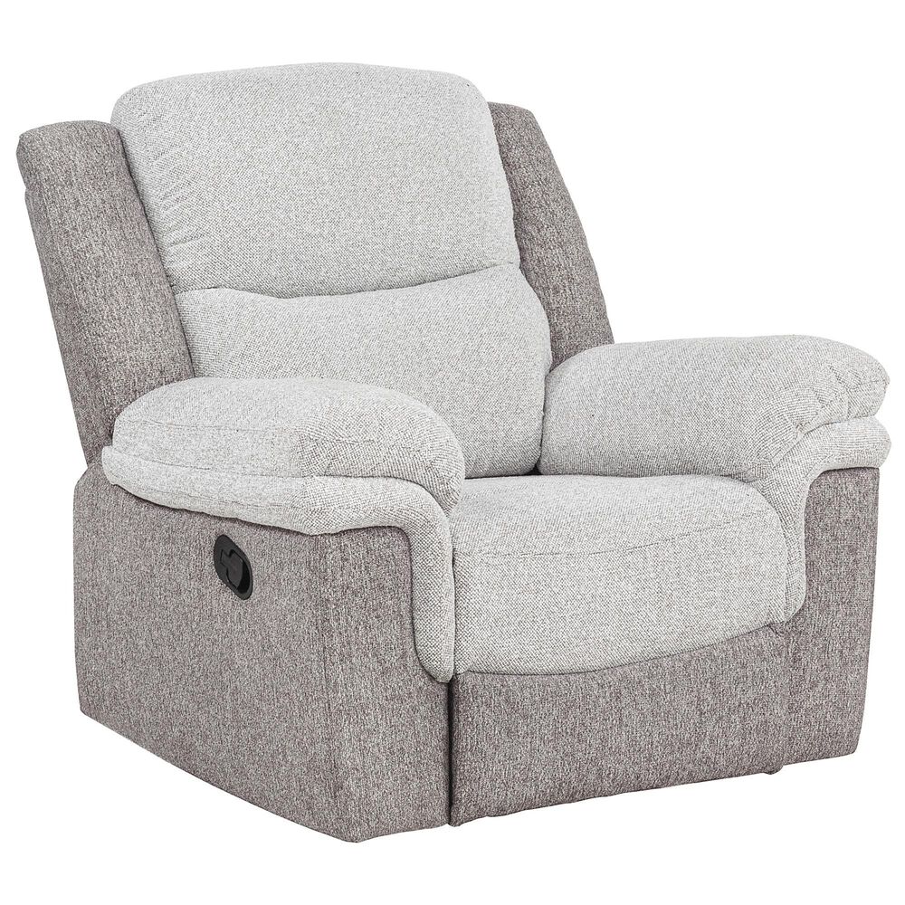 Linon Home Decor Wrenlee Manual Recliner in Tan and Beige, , large