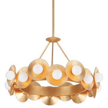Corbett Lighting Emerald 16-Light Chandelier in Vintage Gold Leaf, , large