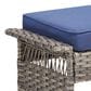 Hearth and Haven Patio Wicker Ottoman with Widened Armrest in Blue (Set of 2), , large