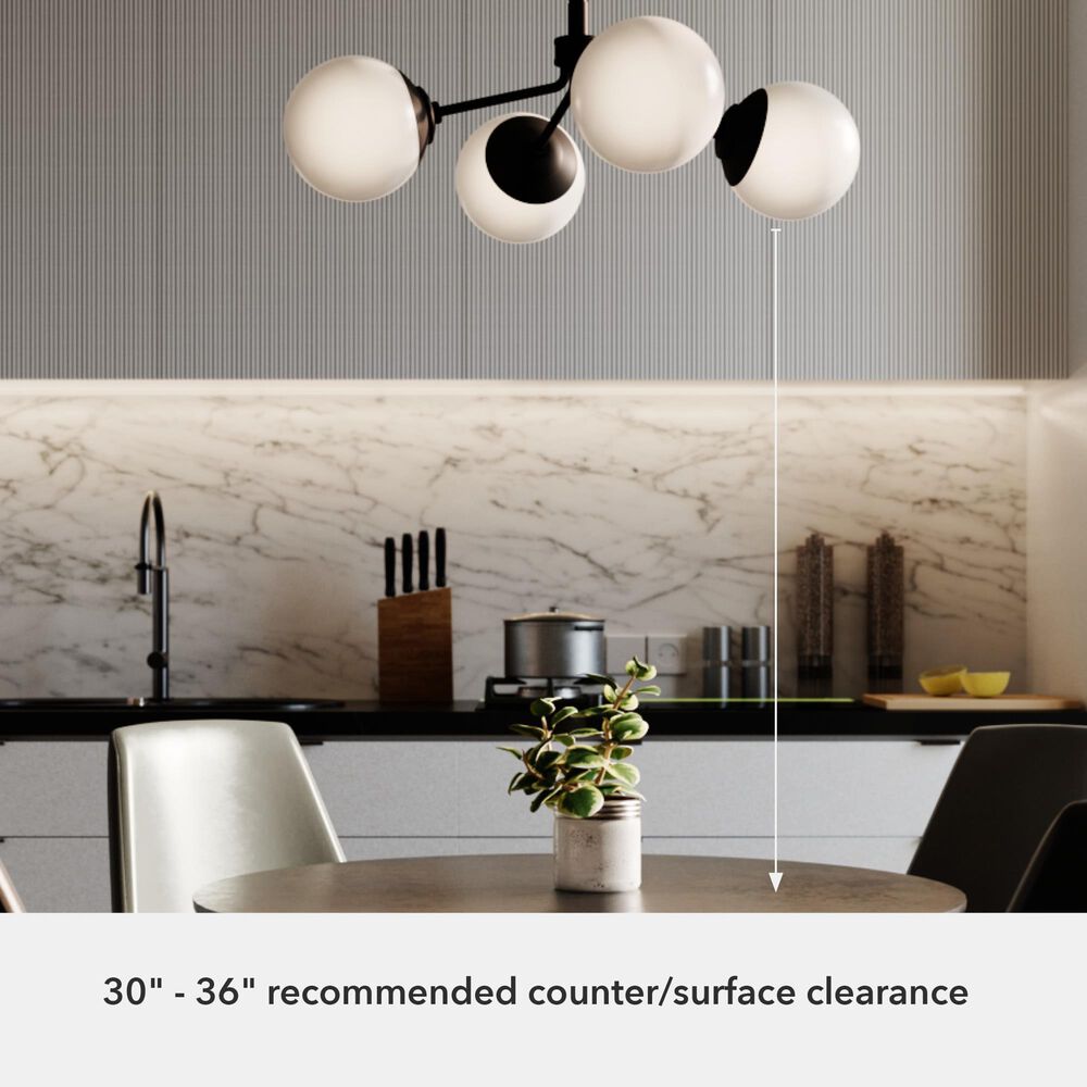 Hunter Hepburn 4-Light Chandelier in Matte Black, , large