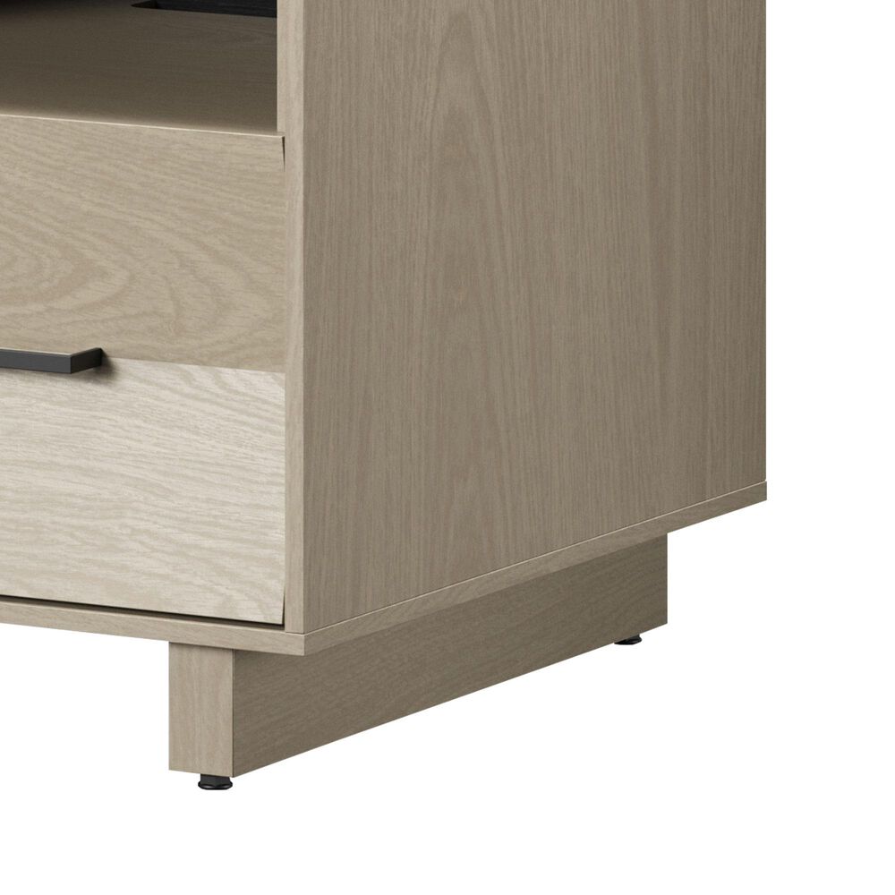 BDI Kava 20&quot; 1-Drawer Nightstand in Washed Oak with Outlets and USB Ports, , large