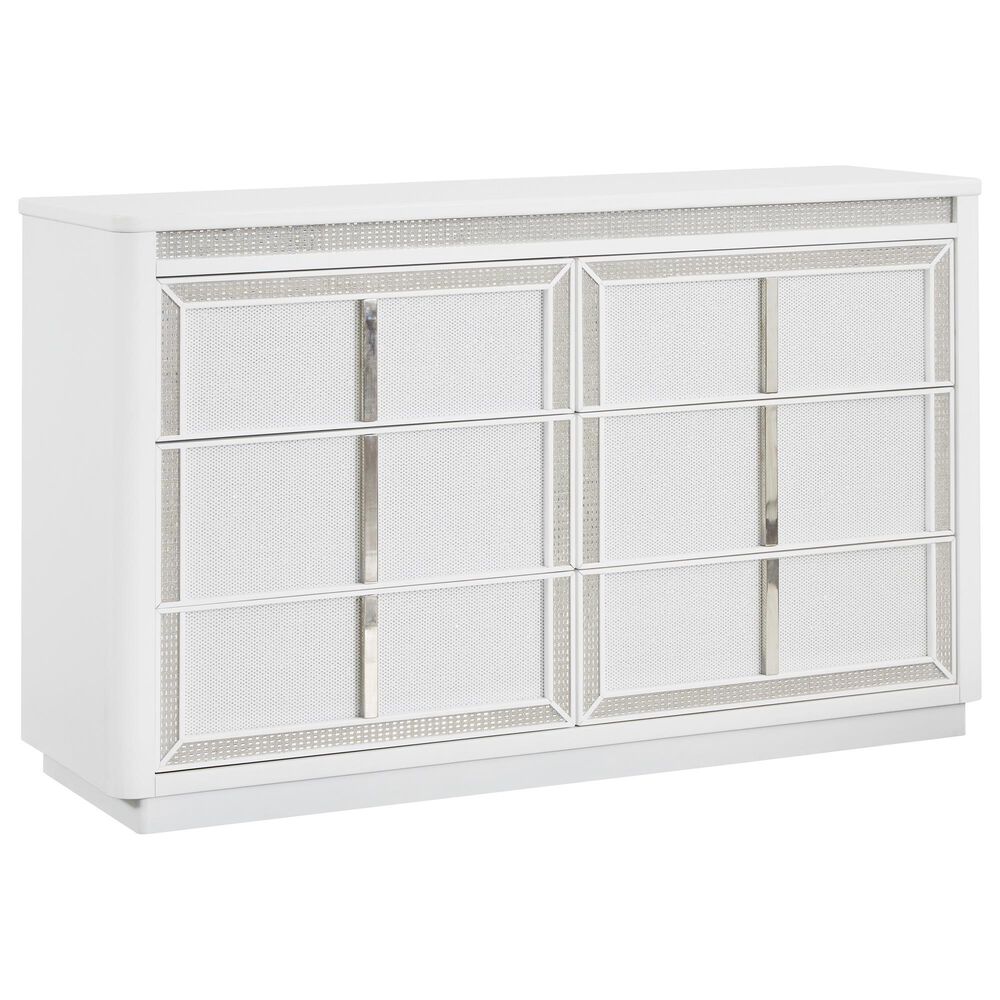 Millenium Chalanna 6-Drawer Dresser and Mirror in White, , large