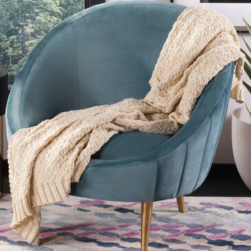 Safavieh Adara 50" x 60" Throw in Natural and Gold, , large