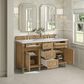 James Martin Vanities Lorelai 60" Double Vanity in Light Natural Oak with 3 cm Lime Delight Quartz Top, , large