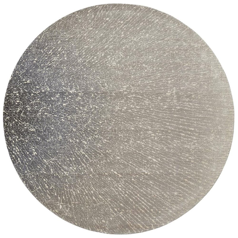 Nourison Twilight TWI12 8" Round Ivory Gray Area Rug, , large