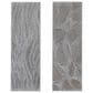 Maple and Jade 48" x 16" Wooden Leaf Intricately Carved Wall Decor in Distressed Gray (Set of 2), , large