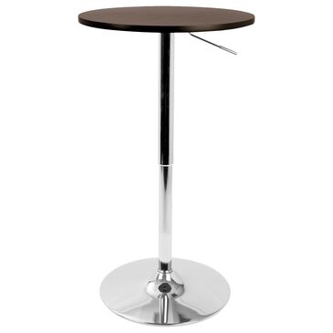 Lumisource Adjustable Bar Table in Brown and Chrome, , large