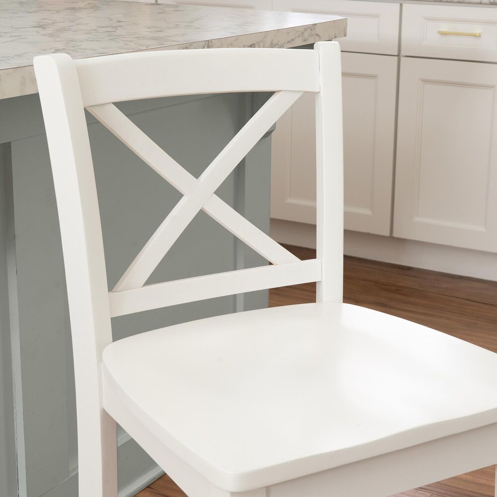 Linon Home Decor Torino X-Back Counter Stool in White, , large