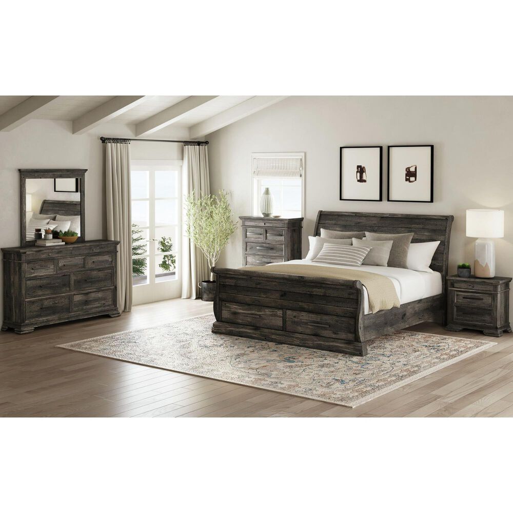 Mayberry Hill Park Ridge 3 Piece Queen Storage Bedroom Set in Charcoal, , large