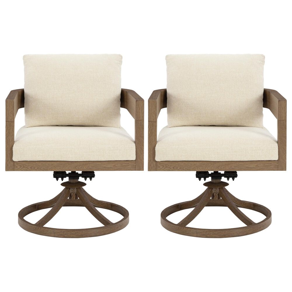 Ashley Serene Bay Patio Swivel Dining Chair in White (Set of 2), , large