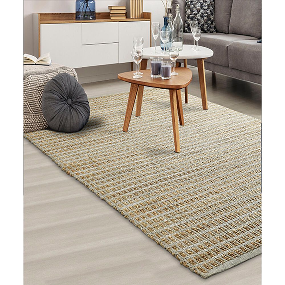 L&amp;R Resources Natural Fiber Geometric Gray 7'9" x 9'9" Area Rug, , large