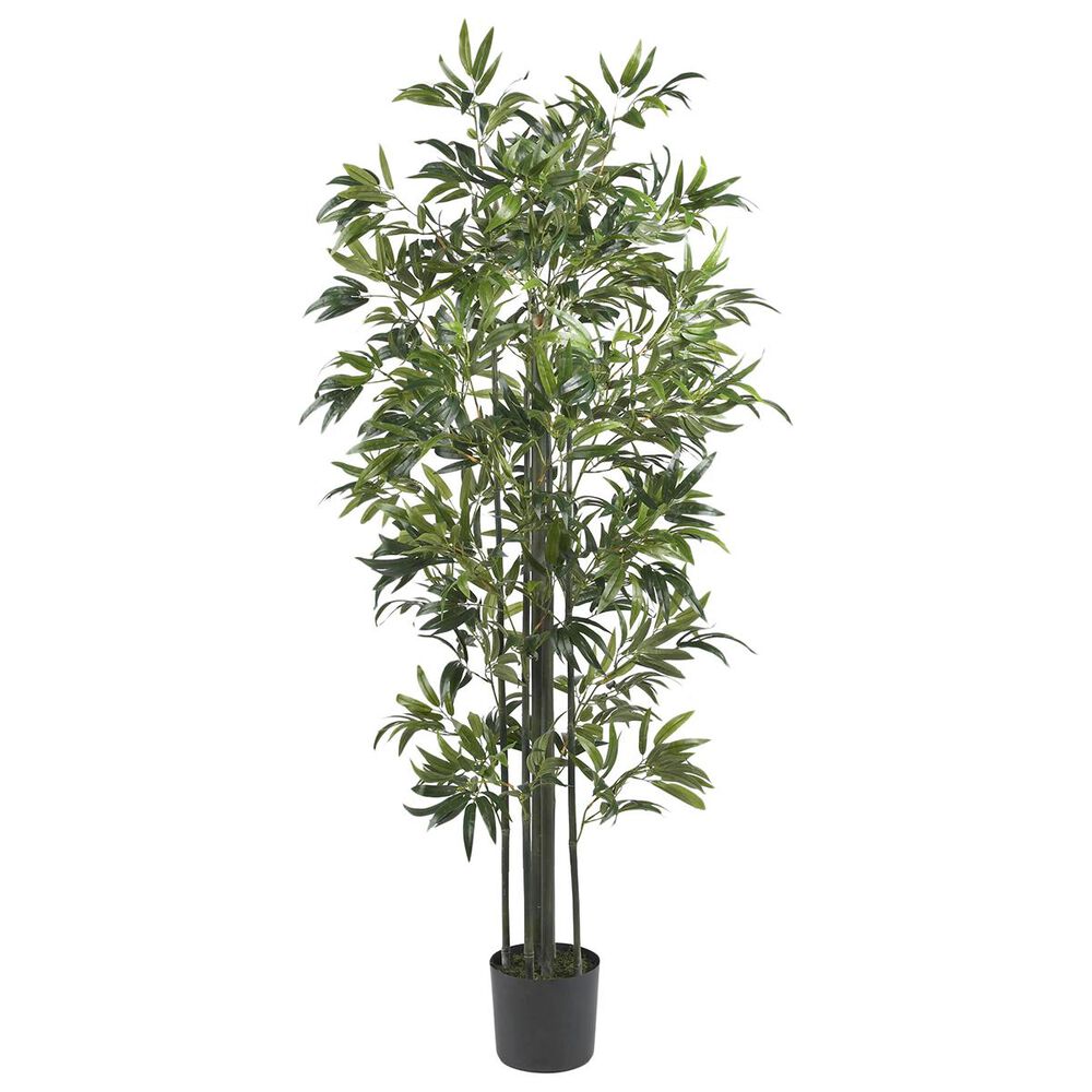 Nearly Natural Inc 6" Bamboo Silk Tree (Green Trunks), , large