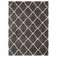 Nourison Luxe Shag LXS02 9" x 12" Charcoal and Beige Area Rug, , large