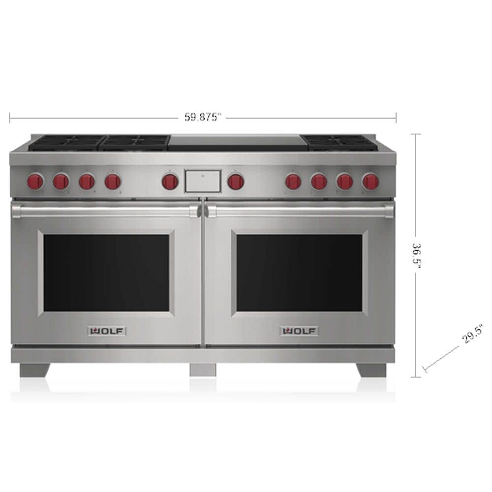 Wolf Appliances 10.2 Cu. Ft. Dual Fuel Range with Liquid Propane and Infrared Griddle in White, , large