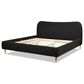 Jennifer Taylor Home Roman King Platform Bed with Ebony Black Upholstered in Natural Whitewashed, , large