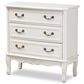 Baxton Studio Gabrielle 3-Drawer Storage Cabinet in White, , large