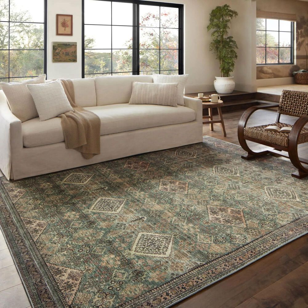 Magnolia Home Sinclair 3&#39;6&quot; x 5&#39;6&quot; Turquoise and Multicolor Area Rug, , large