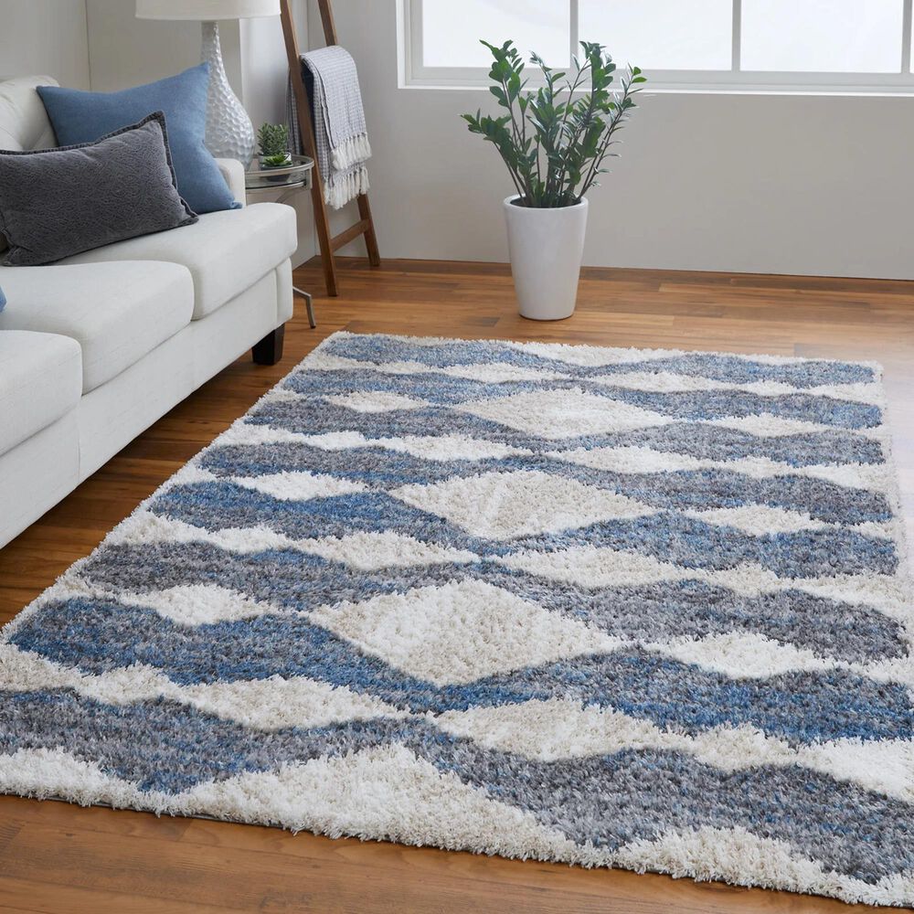 Feizy 39IFF Mynka Blue / Gray 7&#39;11&quot; x 10&#39; Area Rug, , large