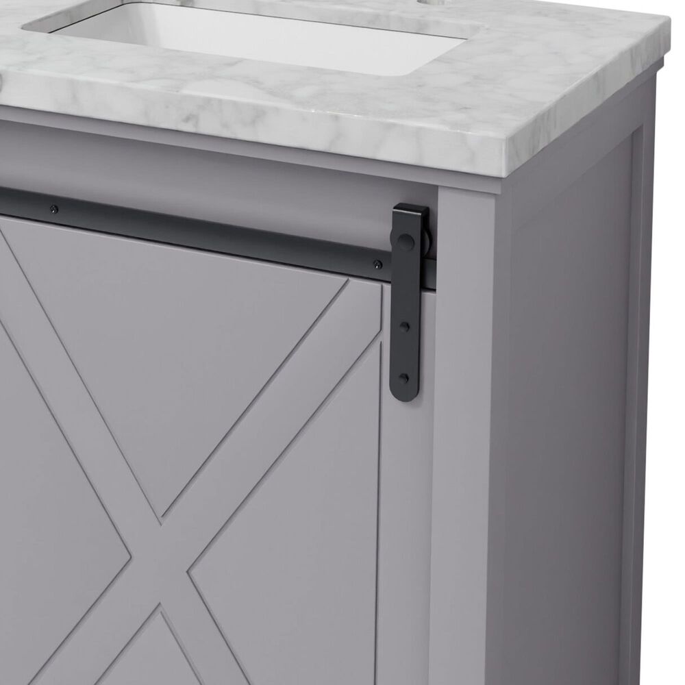 Lexora Home Marsyas 60" Double Bathroom Vanity in Dark Grey with White Carrara Marble Top and Rectangular Sinks, , large